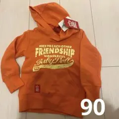 (90)ベビードール オレンジ　長袖　トレーナー