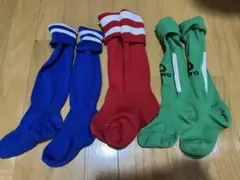 サッカー・フットサル用ソックス美品3点セット　15-17cm