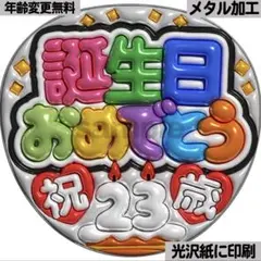 【光沢紙・メタル加工・誕生日おめでとう】ぷっくりうちわ文字　ファンサうちわ　団扇