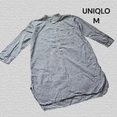 UNIQLO チェック柄 長袖シャツワンピース Mサイズ