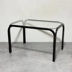 80s ヴィンテージ ストライプ ガラスサイドテーブル レトロポップ