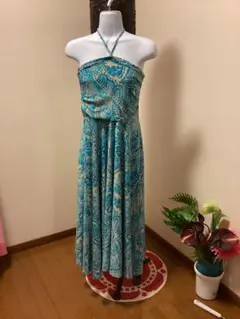 페이즐리 패턴 홀터넥 드레스 라하이나 훌라 하와이 사이즈 M ~ L