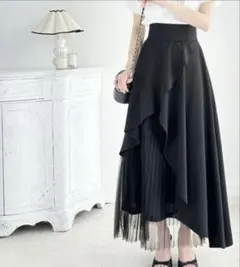 最終値下げ 新品mily biletアシメトリーフリルプリーツチュールスカート