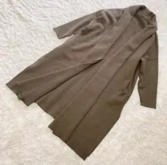 ミューズデドゥーズィエムクラス スムースニットガウンコート ウール　茶色