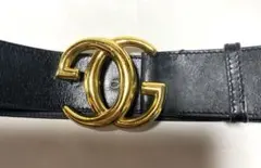 GUCCI黒 レザー ダブルＧバックル