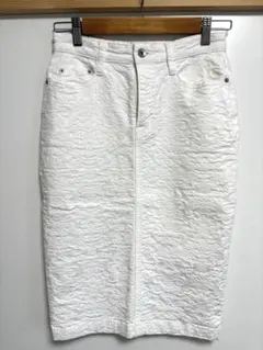 Chez toi シェトワ ジャガード ジャカード タイトスカート ホワイト M