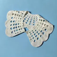 付け襟のみ 白レース パールボタン つけ襟 つけ衿 ホワイト