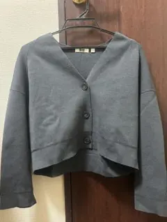 UNIQLO U クロップドカーディガン S ダークグレー