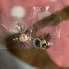 チャーム付きストラップ 2個セット　でこぼこフレンズ、メガネうさぎ