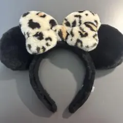 ミニーマウス風ヒョウ柄カチューシャ