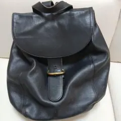 OLD COACH 黒レザー フラップ付リュック　コーチ4134