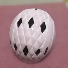 子ども用ヘルメット ホワイト ダイヤモンドパターン　サイズ47〜51