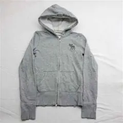 ★アバクロンビー＆フィッチ ジップアップパーカー グレー系 S レディース