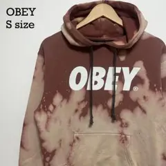 OBEY タイダイ パーカー S ブリーチ加工 ベージュ オベイのサムネイル