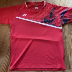 YONEX レッド ストライプ 半袖シャツ - メルカリ