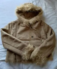 ジーナシス　JEANASIS　フェイクファーコート　ベージュ