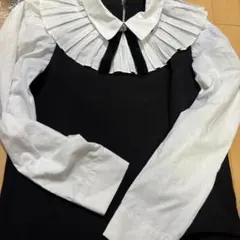 rienda フリル襟 長袖カットソー ブラック ビッグカラー 新品未使用 美 