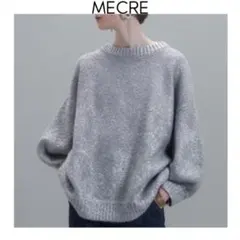 MECRE　グリッタープリントニットプルオーバー　シルバー　洗える　メタリックのサムネイル