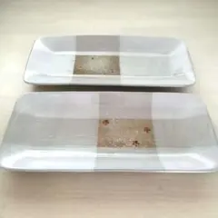 和食器 長角皿 2枚セット 桜模様 盛り皿 刺身皿 陶器のサムネイル