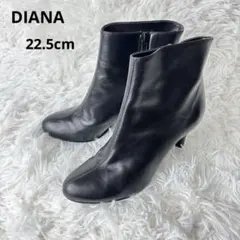 DIANA ダイアナ ショートブーツ サイドジップ レザー【25cm】黒 - メルカリ