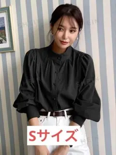 SHEIN DAZY ビショップスリーブ シャツ ボタンアップ シャツ Sサイズ
