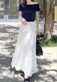 ココディール　チェックレーススカート　ホワイト