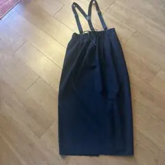 UNITED ARROWS サスペンダー付きタイトスカート ブラック