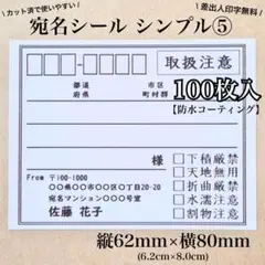 【防水加工】宛名シール シンプル⑤ Lサイズ　RS-26