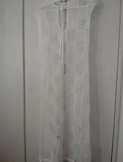 最安値ホワイト レース編み ノースリーブ ワンピース