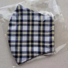 ハンドメイドマスク　チェック柄 布マスク 立体　メンズのサムネイル