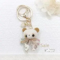 パンダ×リバティリボン　キーホルダー　チャーム