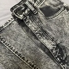 ケミカルウォッシュ ワイドデニムパンツ