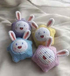 手作り　4点セット　まとめ売り　マスコット　キーリング　キーホルダー　星