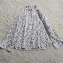 UNIQLO　ユニクロ　レーヨン長袖ブラウス　水玉ドット柄　シャツ　Lサイズ