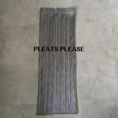【美品】PLEATS PLEASE プリーツロングスカート メタリックシルバーのサムネイル