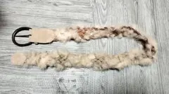 ファーとレザーの編み込みベルト