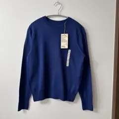[新品]無印良品　クルーネックセーター　ブルー　洗えるウールハイゲージ