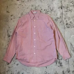 90～00s old GAP BD ボタンダウンシャツ ギンガム 赤 白 S