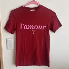 l'amour ロゴプリント 半袖Tシャツ ボルドーのサムネイル