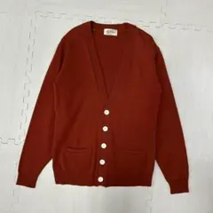 赤 カーディガン 5ボタン 2ポケット　Lサイズ