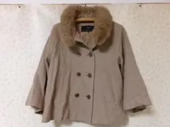 89510 LOUNIE コート　ファー・フォックス　キャメル　38のサムネイル