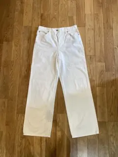 [即購入⭕️] UNIQLO ワイドストレートジーンズ ホワイト サイズ26
