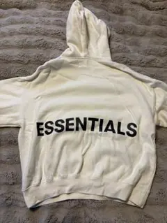 Fog Essentials 白ホワイトパーカー人気ロゴ 反射フォント裏起毛 