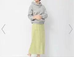 【GU】　スエード　タイトスカート　グリーン　Mサイズ　緑　ロングスカート
