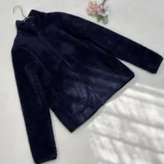 【UNIQLO】ユニクロ フリースジャケット ボアジャケット (L) ネイビー