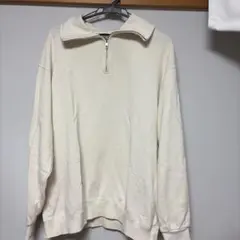 BACK NUMBER ハーフジップ スウェット ホワイトのサムネイル