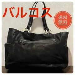 未使用級☆バルコス 黒 レザー トートバッグ 2way A4 肩かけ　y2k
