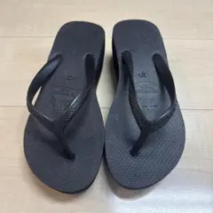 Havaianas ZARA ハワイアナス ビーサン 厚底 ブラック 36 - メルカリ