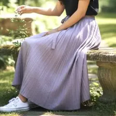 Mila Owen 巻きスカート マキシ丈 プリーツ ラベンダー 1サイズのサムネイル