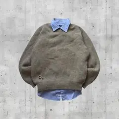 90s vintage 春ニット ウール100% 短丈 ノームコア アメカジ